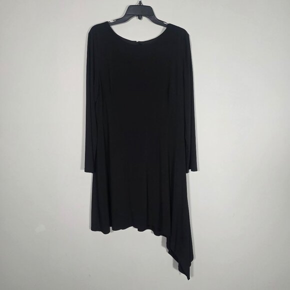 Adrianna Papell Long Sleeve Matte Jersey Dress with Asymmetrical Hemline, SZ 18 - Picture 1 of 8